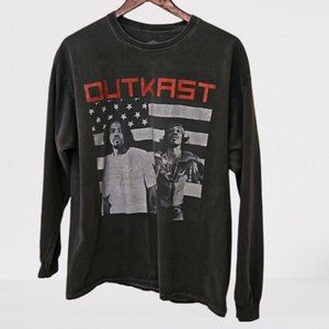 Outkast Men's Long Sleeve Cotton Tee Shirt  Washed gray Large